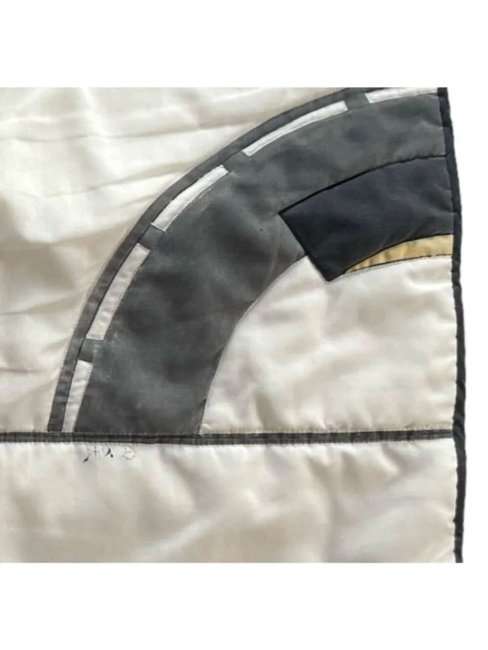 Vintage Handpainted Quilted Japanese Kenshi Swordsman Scenic Throw Pillow Cover